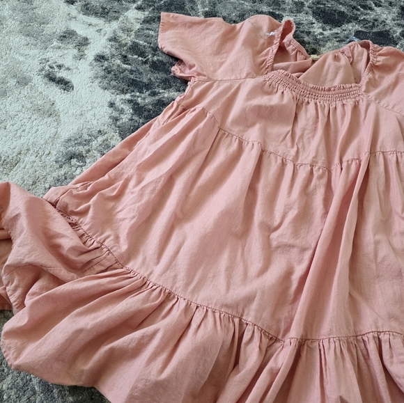 a.n.a Peach Tiered Mini Dress Size L - Picture 4 of 6